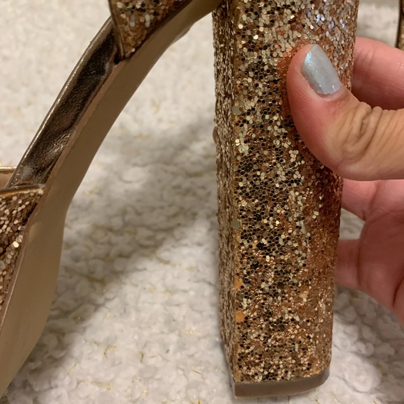 Gold glitter Steve Madden Jillyy platform sandals size 8.5 - Picture 5 of 10